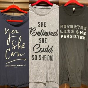 Lot of 3 feminist shirts